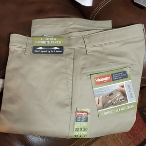Brand New Wrangler Khaki Flat Front Pants